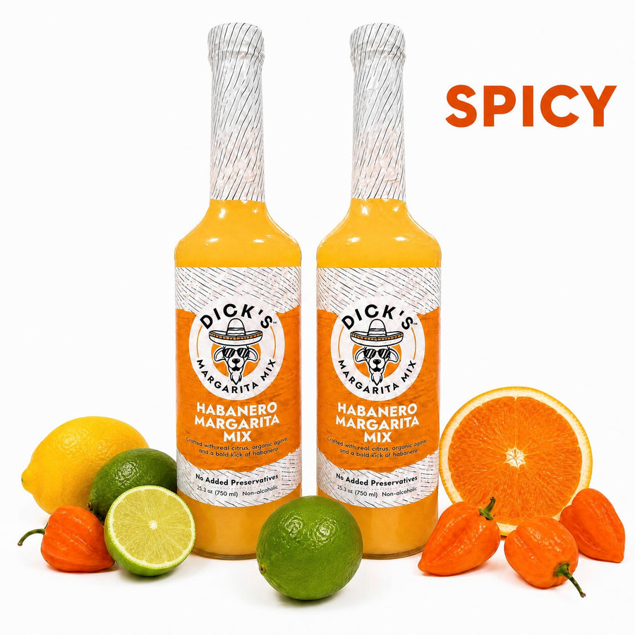 Habanero Margarita bottles and ingredients